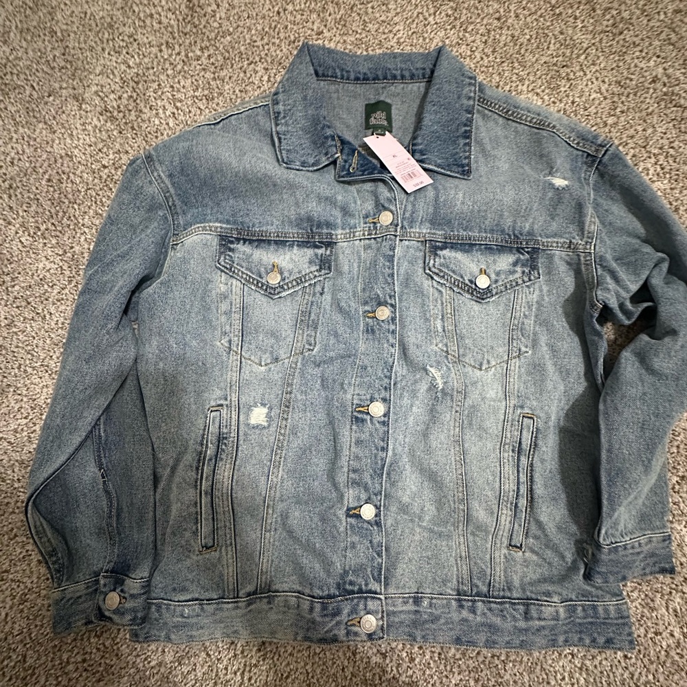 Wild Fable Destressed Denim Jacket XL - Brand New